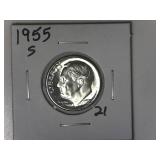 1955-S Silver Roosevelt Dime