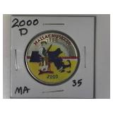 2000-D MA Colorized State Quarter