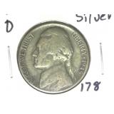 1945-D 35% Silver Jefferson Nickel