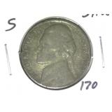 1942-S 35% Silver Jefferson Nickel