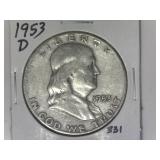 1953-D Franklin Half Dollar