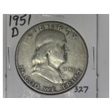 1951-D Franklin Half Dollar