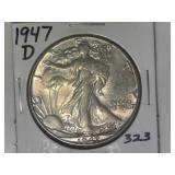 1947-D Walking Liberty Half Dollar