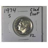 1974-S Clad Proof Roosevelt Dime