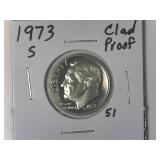 1973-S Clad Proof Roosevelt Dime