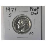1971-S Clad Proof Roosevelt Dime