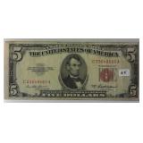 1953 A $5 Red Seal United States Note
