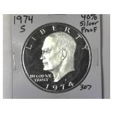 1974-S 40% Silver Proof Ike Dollar