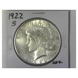 1922-S Peace Silver Dollar