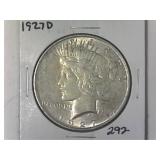 1927-D Peace Silver Dollar