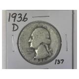 1936-D Washington Quarter