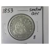1853 Liberty Seated Quarter