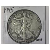 1945 Walking Liberty Half Dollar