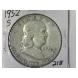 1952-S Franklin Half Dollar