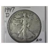 1947-D Walking Liberty Half Dollar