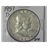 1951-D Franklin Half Dollar