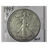 1945-S Walking Liberty Half Dollar