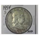 1954-S Franklin Half Dollar