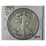 1945-D Walking Liberty Half Dollar