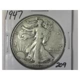 1947 Walking Liberty Half Dollar