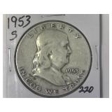 1953-S Franklin Half Dollar
