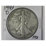 1943-D Walking Liberty Half Dollar