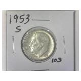1953-S Roosevelt Dime