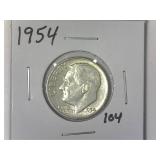 1954 Roosevelt Dime