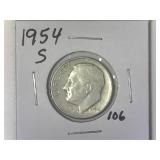 1954-S Roosevelt Dime
