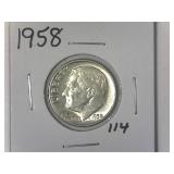 1958 Roosevelt Dime