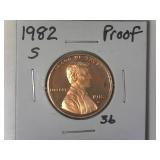 1982-S Proof Lincoln Memorial Cent
