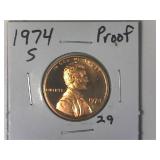 1974-S Proof Lincoln Memorial Cent