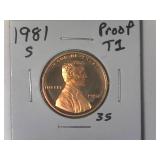 1981-S T-1 Proof Lincoln Memorial Cent