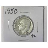 1950 Roosevelt Dime