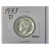 1953-D Roosevelt Dime