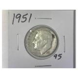 1951 Roosevelt Dime
