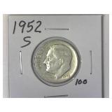 1952-S Roosevelt Dime