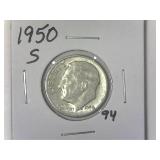 1950-S Roosevelt Dime
