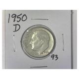 1950-D Roosevelt Dime