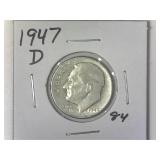 1947-D Roosevelt Dime