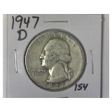 1947-D Washington Quarter