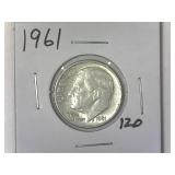 1961 Roosevelt Dime