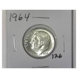 1964 Roosevelt Dime