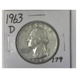 1963-D Washington Quarter