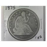 1875 Seated Liberty Half Dollar