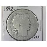 1892 Barber Half Dollar