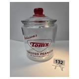 Vintage Tom's Peanuts Counter Display Jar