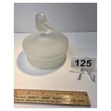 Vintage Frosted Clear Covered Dish