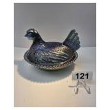 Vintage Carnival Glass Hen on the Nest