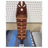 Vintage Wood Wall Spice Rack with Drawers